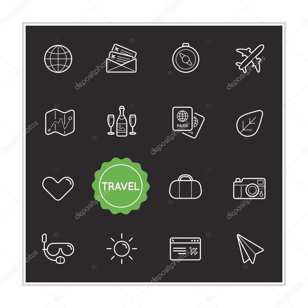 Set of Travel Holiday Vector Illustration Elements can be used as Logos or Icons in premium quality