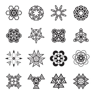 Soyut etnik geometrik öğeler