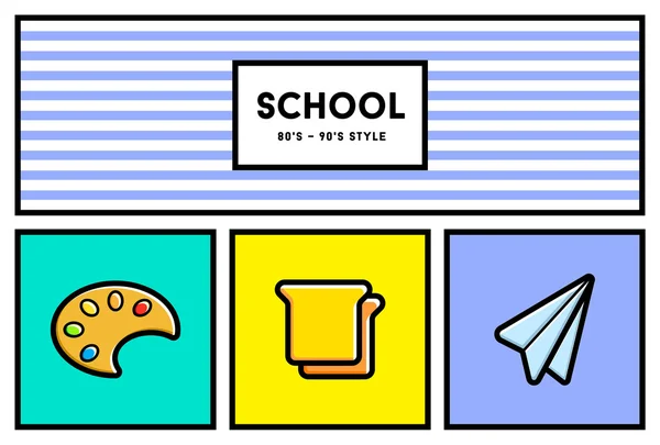 Conjunto de iconos de educación escolar — Vector de stock