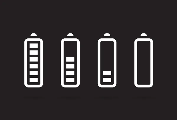 Batterijen accu's opladen pictogrammen — Stockvector