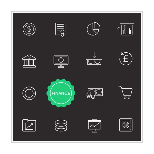 Conjunto de iconos del dinero financiero — Archivo Imágenes Vectoriales