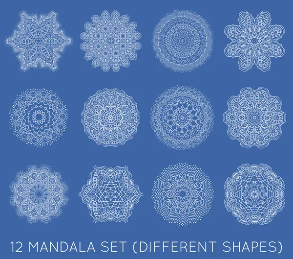Conjunto de símbolos étnicos Mandala — Vetor de Stock
