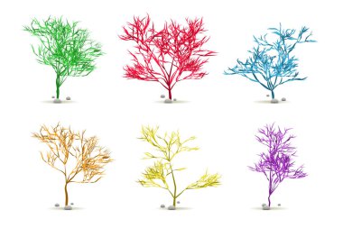 Yosun Yosun Yosun El Taşlı Su Bitkisi Vektör 'de Siluet ile beyaza sabitlendi