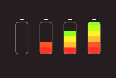 Vektör Batarya Acülatör Yükleme Simgesi veya Sembol Ayarları