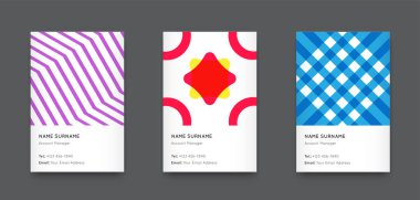Vektör Biçimli Parlak Moda Dikey İş Kartı Ayarlandı