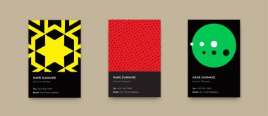 Vektör Asgari Biçim Grafikleri. Geometrik desenli dikey kartlar ayarlandı. Üstünlük.