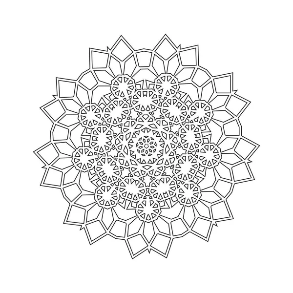 Floral Straight Lined Mandala Trendy Tattoo Șablon Pagini Colorat — Vector de stoc