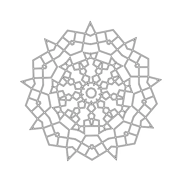 Floral Straight Lined Mandala Trendy Tattoo Template Kleurplaten — Stockvector