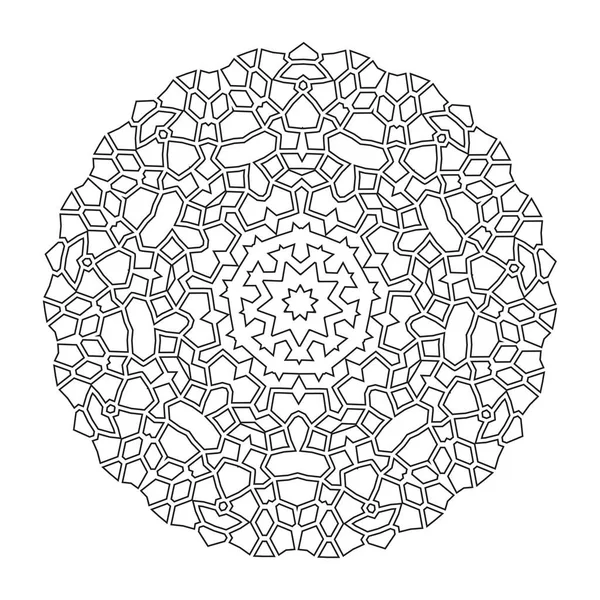 Floral Straight Lined Mandala Trendy Tattoo Template Coloring Pages — Stock Vector