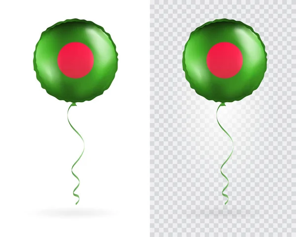 Balónky Vektorové Bílé Červené Jako Bangladéšská Národní Vlajka — Stockový vektor