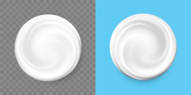 Gerçekçi kozmetik krem lekeleri. Beyaz kremalı damla. Cilt kremi ürünü. Tıbbi Merhem.