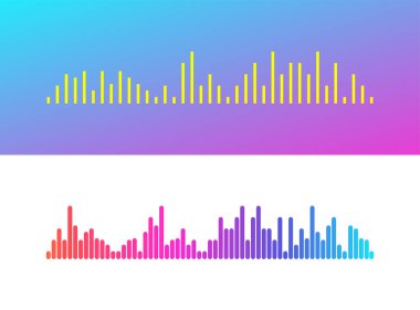 Dengeleyicinin dalgaları arka planda izole. EQ Vektör İllüstrasyonu.