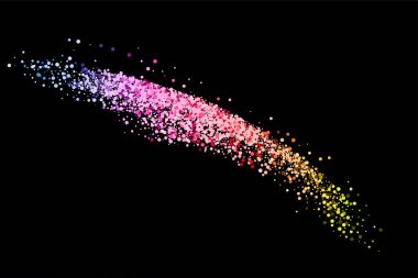 Gökkuşağı Altın Parıltılı dokusu beyaza izole edilmiş. Amber Parçacık Rengi. Kutlama Arkaplanı. Altın Konfeti Patlaması. 