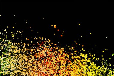 Gökkuşağı Altın Parıltılı dokusu beyaza izole edilmiş. Amber Parçacık Rengi. Kutlama Arkaplanı. Altın Konfeti Patlaması. 