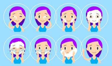 Yüz temizleme ve bakım. Adım adım Eylemler Ayarla.