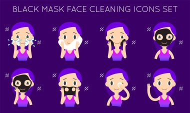 Yüz temizleme ve bakım. Kara Maske Adım Adım Eylemleri Ayarla.