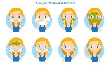 Yüz temizleme ve bakım. Yeşil Kil Maske Adım Adım Eylemler Ayarla.