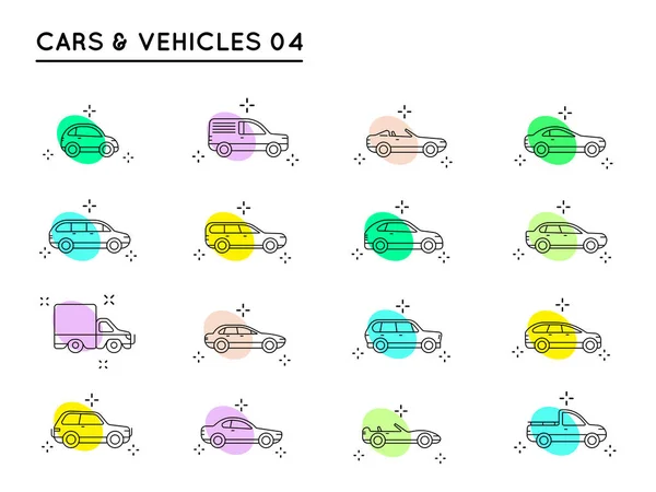 Vector Car Icons Set Different Car Types — Stock Vector