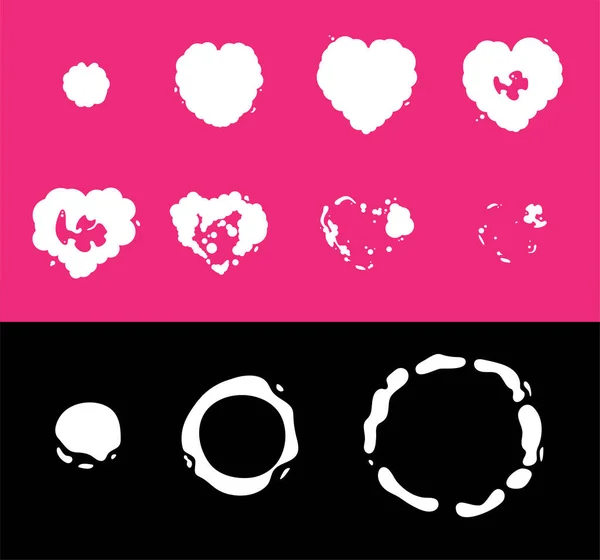 Καρδιά Έκρηξη Σύνοψη Σύνολο Sprite Animation — Διανυσματικό Αρχείο
