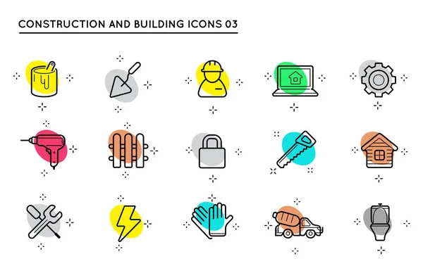 Vector Construction Building Icons 설정이다 — 스톡 벡터