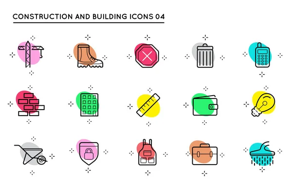 Vector Construction Building Icons 설정이다 — 스톡 벡터