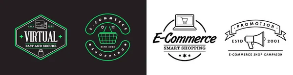 온라인 Commerce Online Shopping Signs Icons — 스톡 벡터