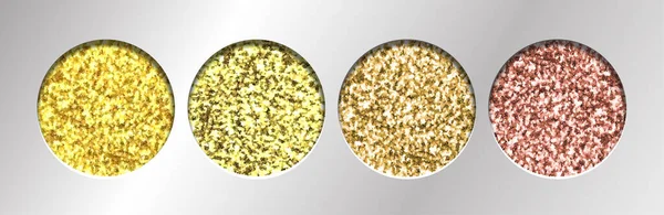Göz Işıltısı, Tinsel Shimmer, Ruj veya Pudra. Soyut Parlak Çemberler, Makyaj Paleti, Vektör.