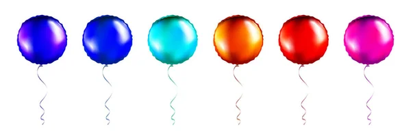 Big Set Bronze Pink Blue Shaped Foil Balloons Transparent White — Stockvector