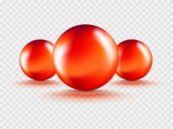 Liquid Gel Red Oil Bubbla Isolerad Transparent Bakgrund Kosmetisk Kapsel — Stock vektor