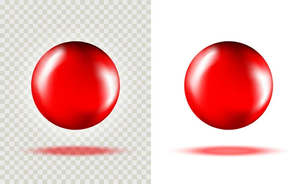 Gel Liquide Bulle Huile Ronde Rouge Isolé Sur Fond Transparent — Image vectorielle