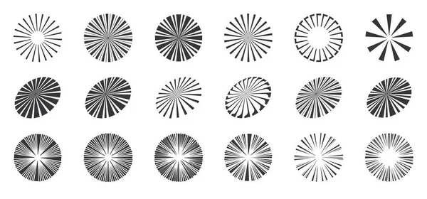 Набор Солнечных Лучей Круга Вектор Вспышка Солнца Звездный Взрыв — стоковый вектор