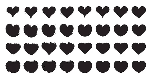 Ensemble Icônes Big Hearts Saint Valentin Février Peut Être Utilisé — Image vectorielle