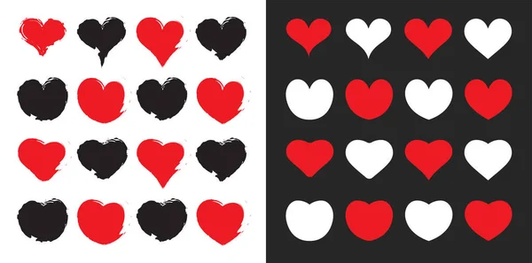 Big Hearts Icons Set Valentýna Únor Lze Použít Pro Medicínu — Stockový vektor