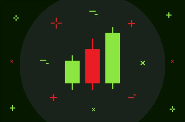 Intercambio Candle Stick Diagrama Vectorial Estilo Mínimo Plano Icono Colorido — Archivo Imágenes Vectoriales