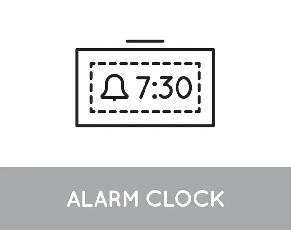 Digital Clock Icon Vector Bell Symbol Screen — Stock Vector