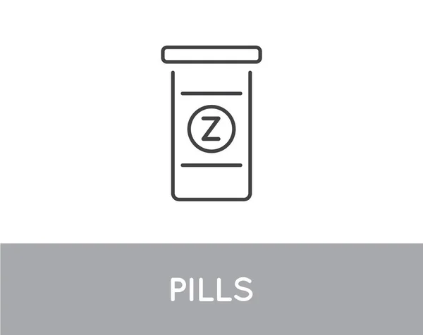 Tabletki Nasenne Białym Tle Produkt Medyczny Ikona Butelki Farmaceutycznej Płaskim — Wektor stockowy