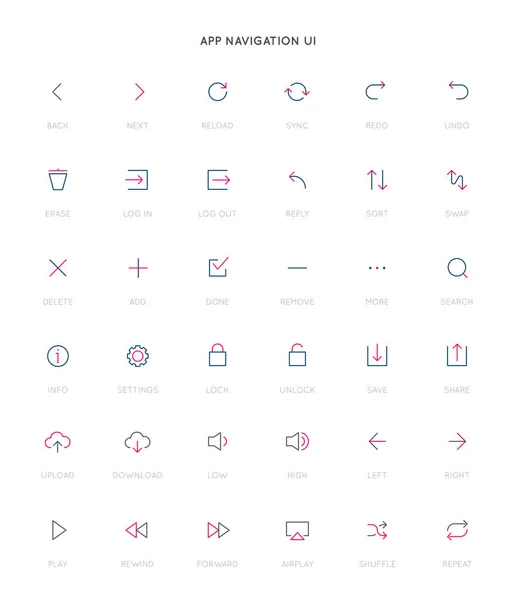 Conjunto Iconos Vectores Interfaz Usuario Del Sistema Control Aplicaciones Iconos — Vector de stock