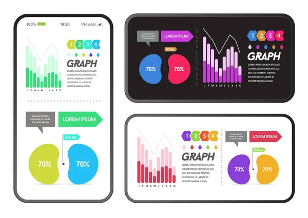 애플리케이션 Infographics Elements Objects Set User Interface Device — 스톡 벡터