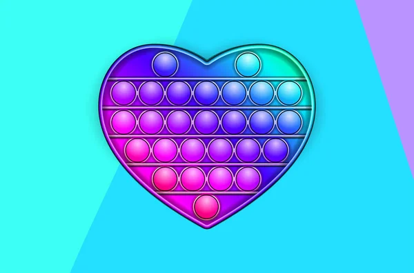 Rainbow Trendy Pop Фиолетовая Игрушка Пустом Фоне Вектор — стоковый вектор