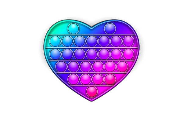 Rainbow Trendy Pop Фиолетовая Игрушка Пустом Фоне Вектор — стоковый вектор