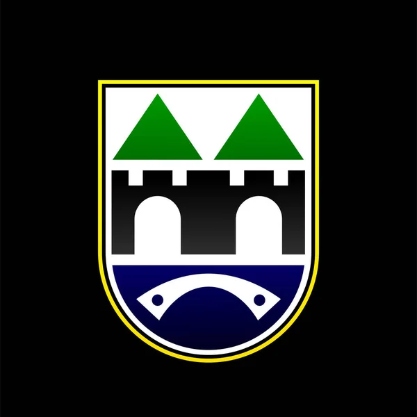 Emblema Della Città Sarajevo Nuovo Stemma Illustrazione Vettoriale — Vettoriale Stock