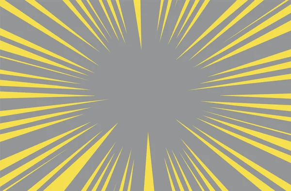 Yellow Gray Trendy Color Sun Rays Explosion Boom Comic Books - Stok Vektor
