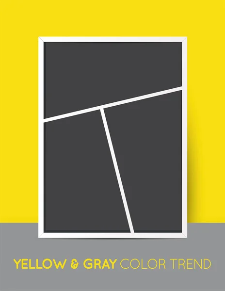 Plantilla Diseño Collage Vertical Color Amarillo Gris Moda Marcos Para — Archivo Imágenes Vectoriales