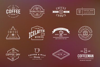 Kahve logo şablonlar ve kahve aksesuarları