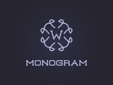 Monogram Design Template with Letter W