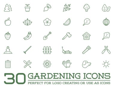 Set of 30 Garden and Farm Elements