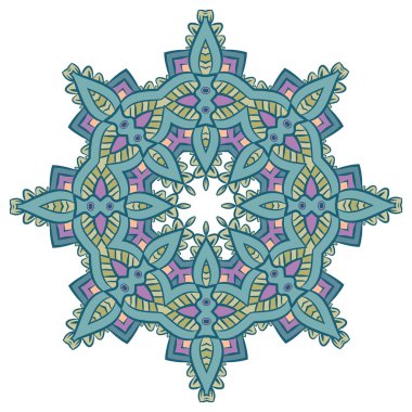Etnik Fraktal Mandala Aztek Deseni