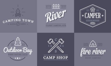 Set of Camping Camp Elements