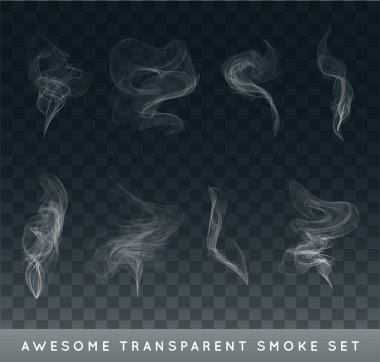Set of Realistic Cigarette Smoke clipart
