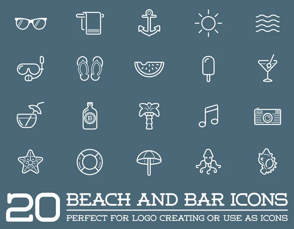 Beach Sea Bar element — Stock vektor